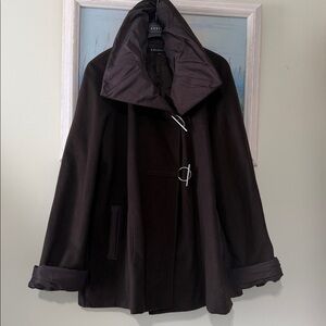 et dieu crea la femme Brown Wool Cashmere Blend Flare Pea Coat Size France 38